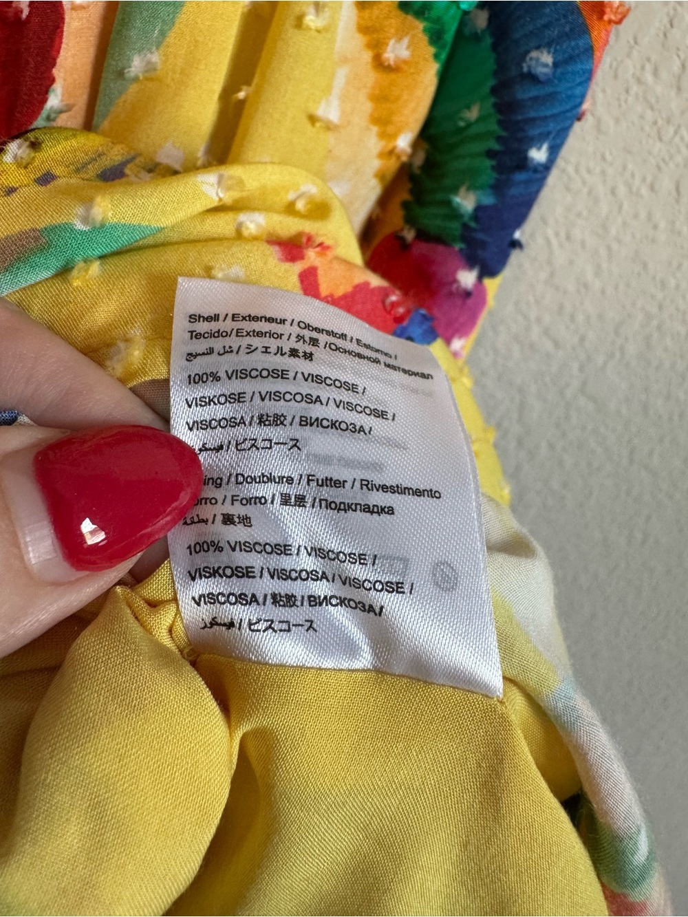 Farm Rio Toucan Yellow Swiss Dot Textured Tropical Tiered Maxi Dress Size Small - Picture 5 of 11